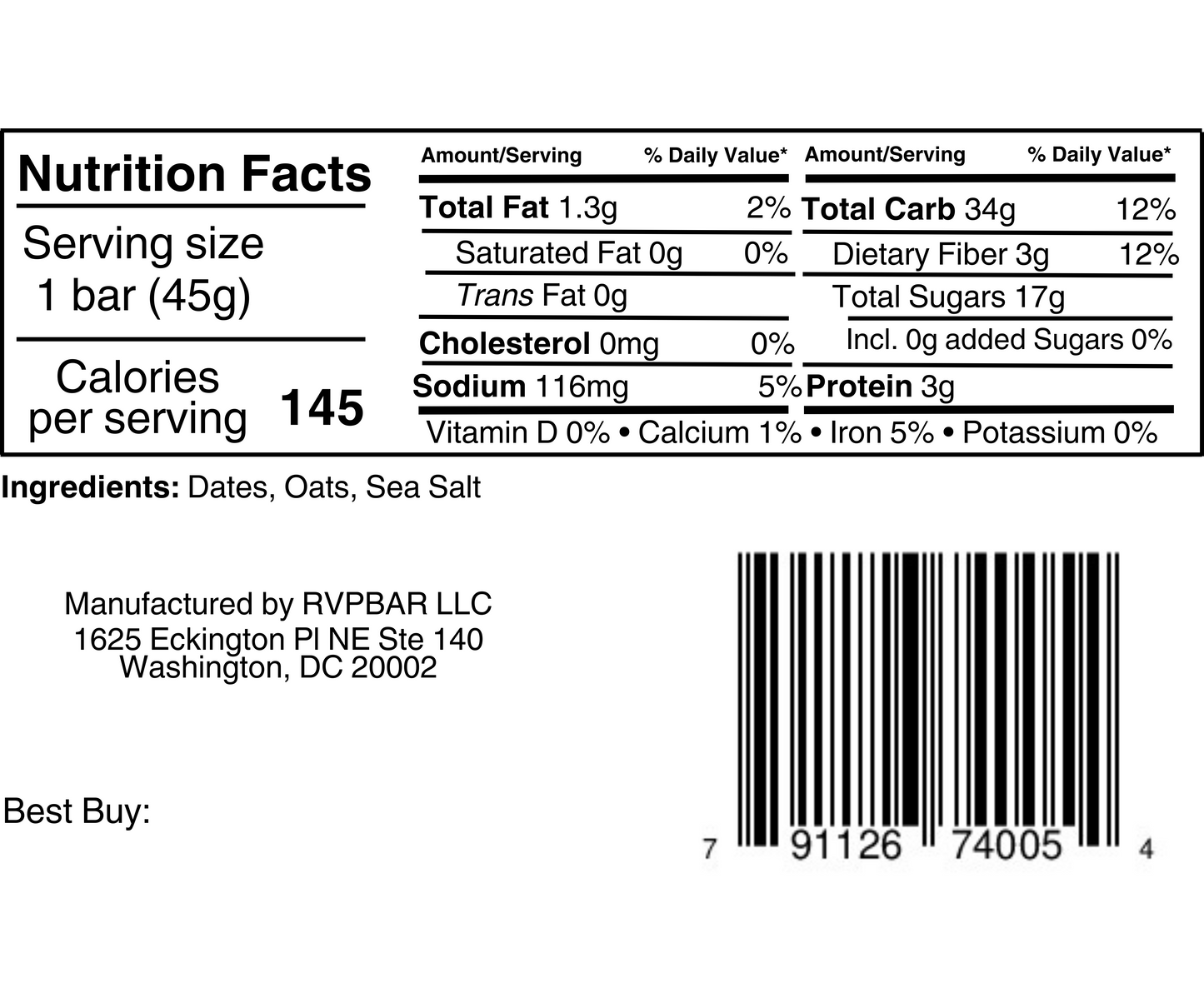 Oats Energy Bar 12 PACK
